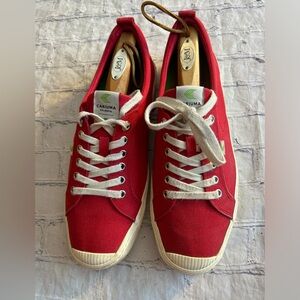 CARIUMA RIO BRASIL LOW CANVAS RED SNEAKERS MEN 11 WOMEN 12.5 LACE UPS